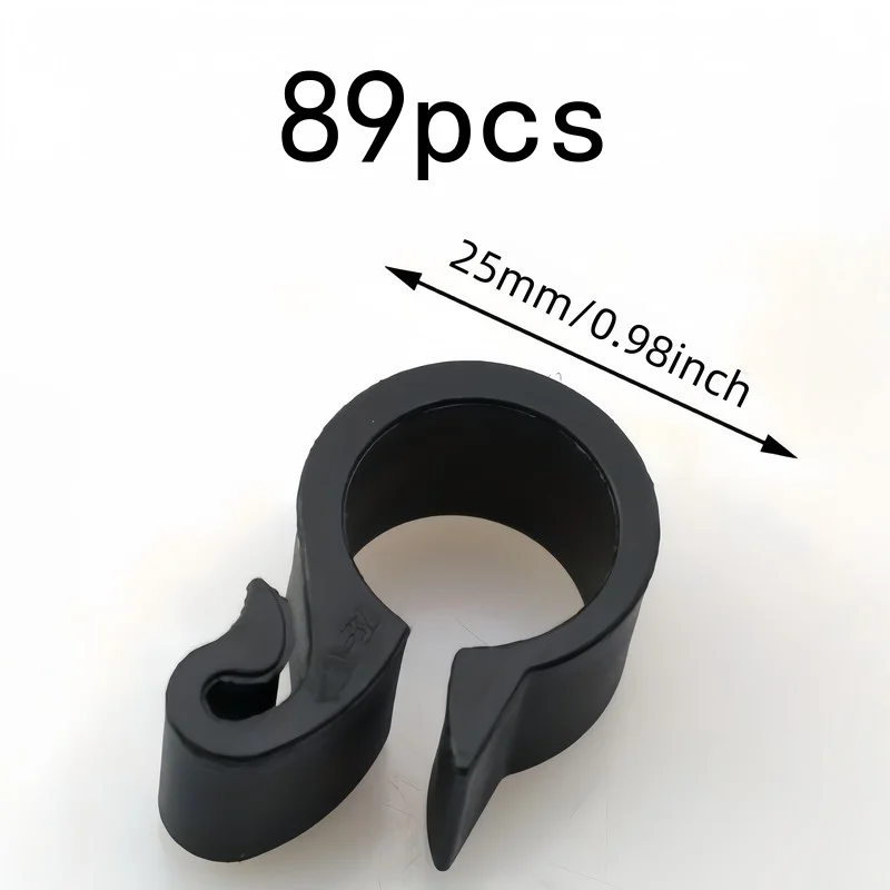 25mm S Type Pipe Clamps 89 pcs, Easy to Install, Durable Pipe Holders for Garden, Yard and Farm Use, Sturdy and Practical