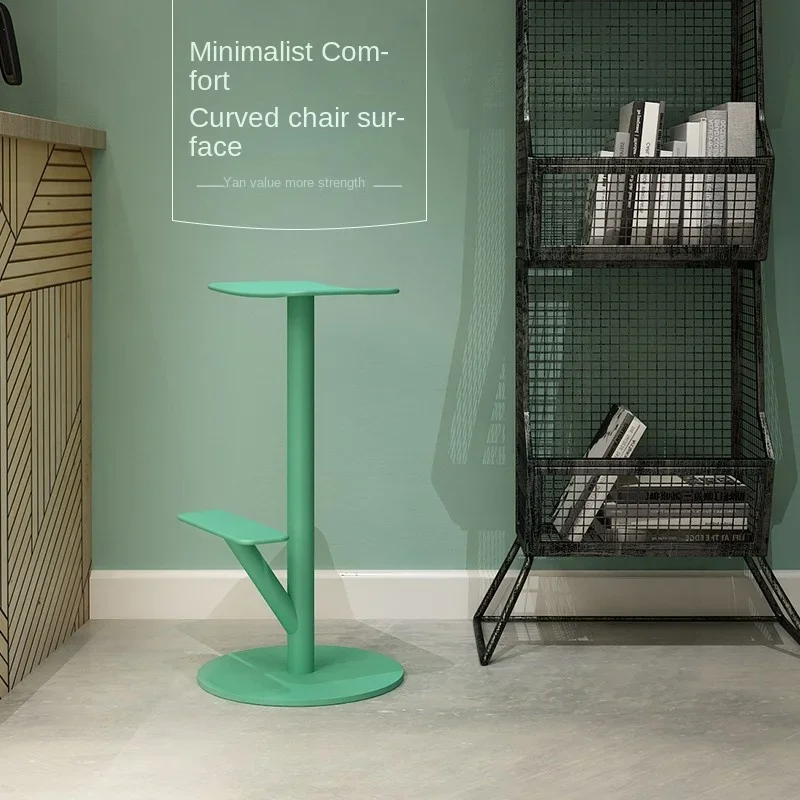Net Red Ins Bar Chair Scandinavian Bar Bar Stool Milk Tea Shop Cafe Home Leisure High Chair Metal Household Stool