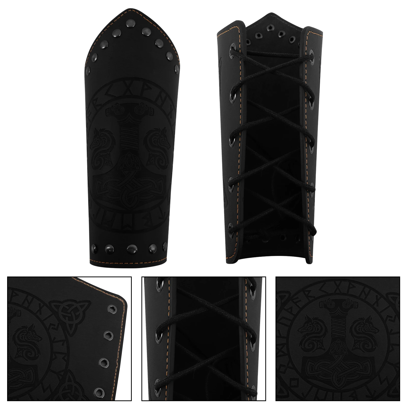 Cinturón ancho Medieval con cordones para mujer, pulsera Retro en relieve de cuero PU, armadura de caballero, Reina, accesorios de Cosplay de Guerrero