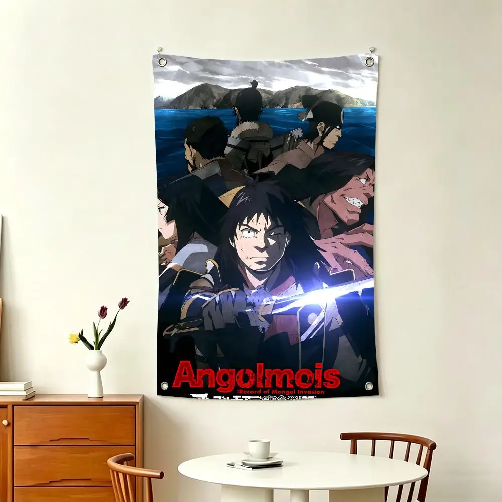 Anime A-Angolmois Record of Mongol Invasion Flags Home Decor Wall Hanging Vertical Flags Indoor Outdoor