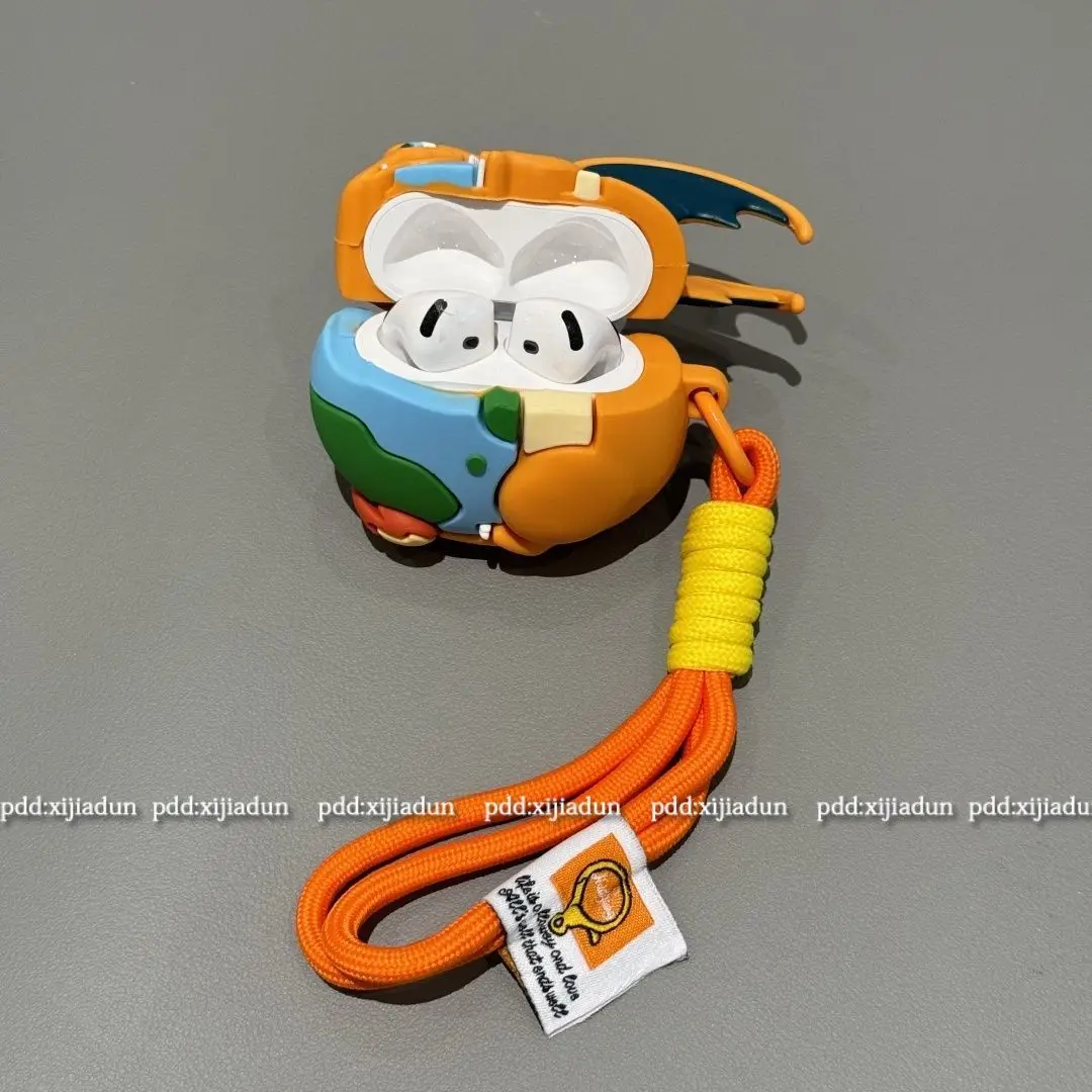 حافظة لهاتف AirPods Pro3 بوكيمون كارتون Charmander غلاف ناعم من السيليكون لأجهزة AirPods Pro2 4 3 غطاء حماية مقاوم للصدمات