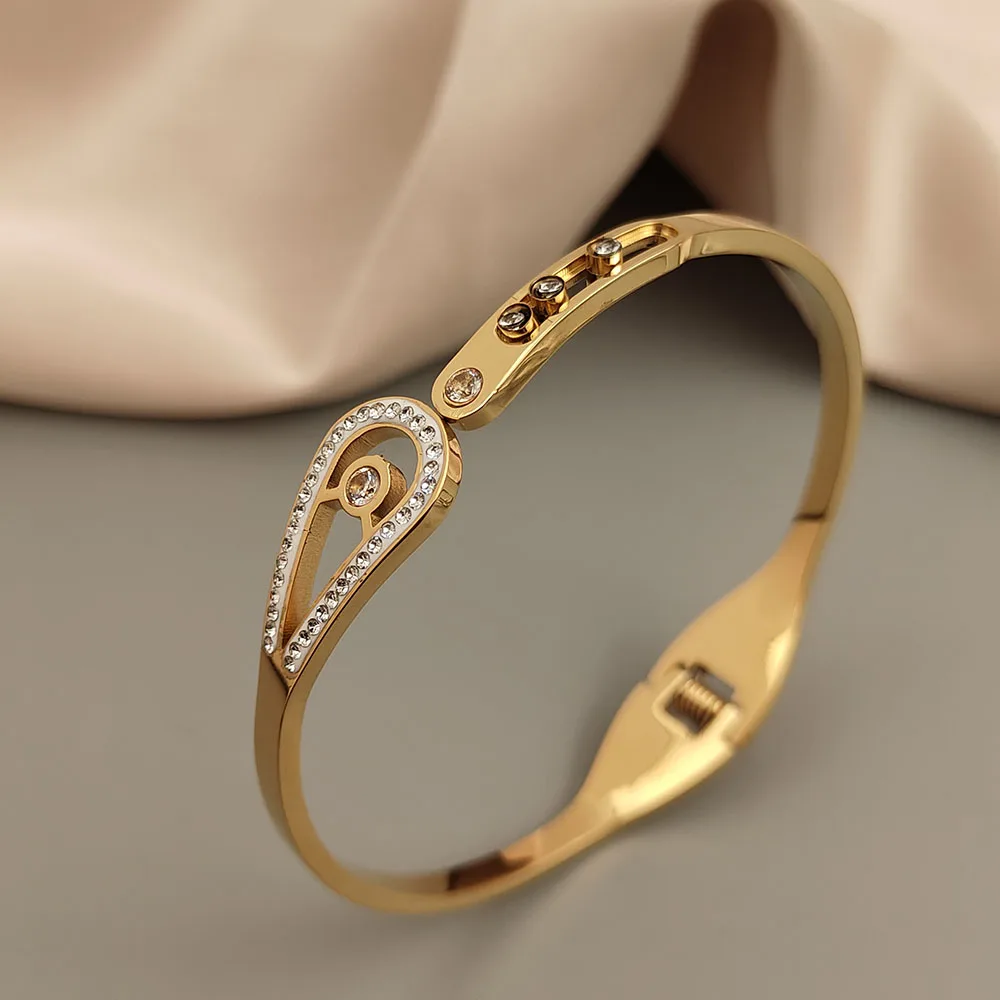 

Creative Water Drop Design Stainless Steel Bracelet High Quality Waterproof Jewelry, Wedding Party Accessories