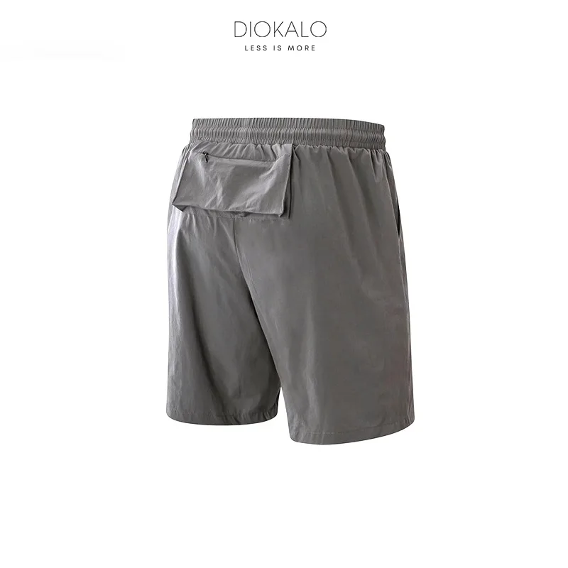 DIOKALO Fitness Shorts Lightweight Breathable Quick-drying Pant Running Shorts With Back Pockets Sports Five-point Pants Gym