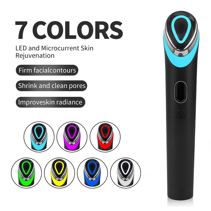 

7 Colors Electric Vibrating Age-R Booster Pro Led Facial Light Therapy Anti Wrinkle Brightening Beauty Device Rejuvenation Tool