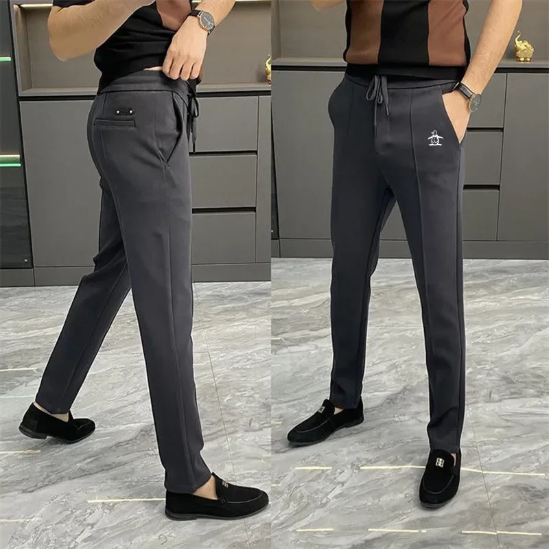 

Korean Business Casual Pants Men Golf Apparel Cultivate Oneself Straight Pants Men Golf Wear 2024 Autumn Luxury Brand Golf Pants