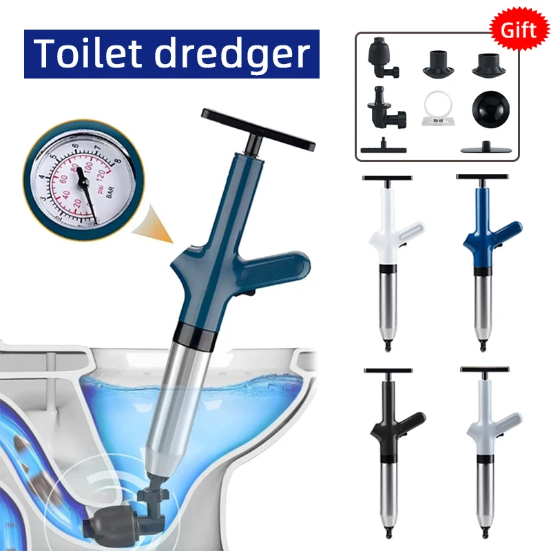 

High Pressure Air Drain Blaster-Toilet Pipe Plunger for Bathroom, Sink, Shower-Powerful Clog Remover Unblocker for Sewer Drains