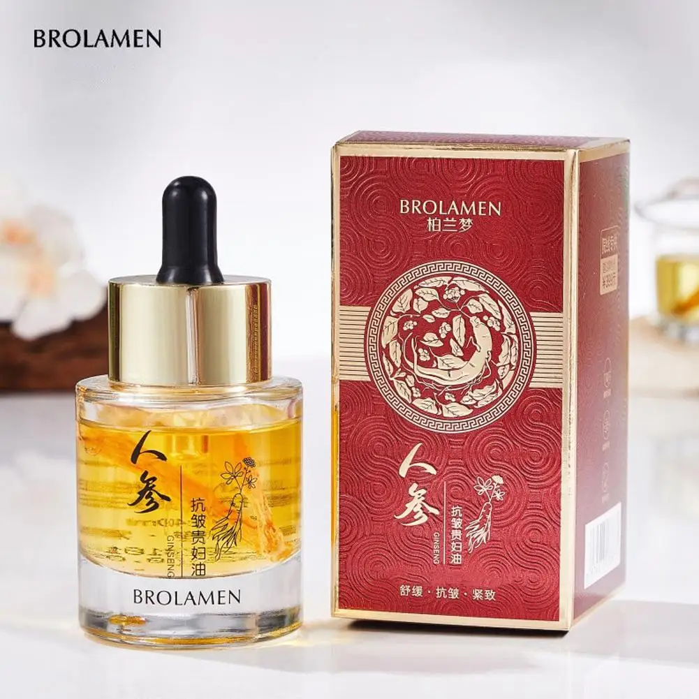 Gold Ginseng Face Serum Nicotinamide Face Essence Replenishment Moisturize Care Skin Pore Facial Smoothing Shrink Serum Bri R1V4