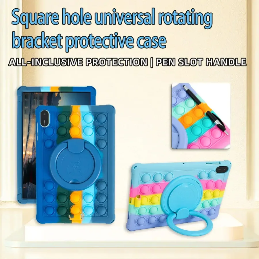 Etui na tablet Honor Pad X8A 11" Bubble Pop Obrotowe etui z miękkiego silikonu na tablet Honor Pad X9 X8A 11 cali Bezpieczna podstawka na tablet dla dzieci — zdjęcie produktu 4