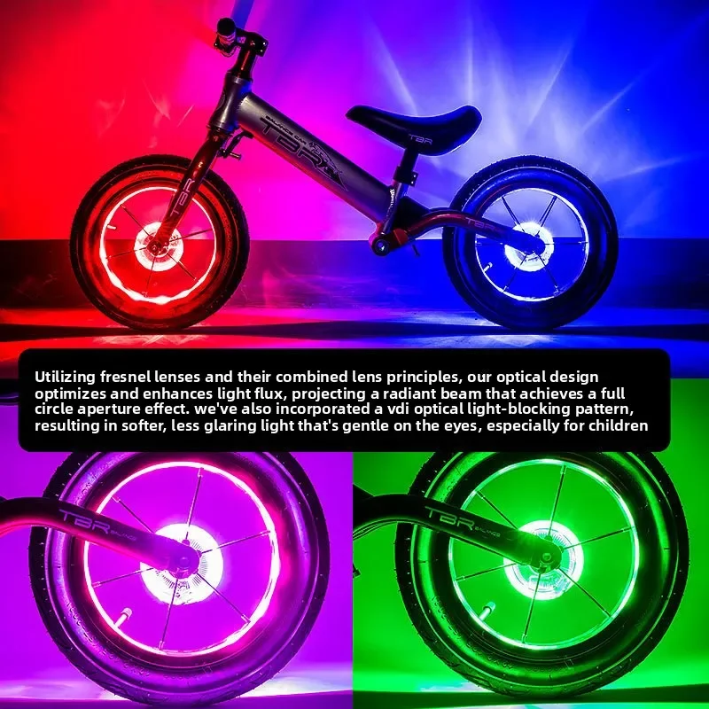 

Rechargeable Kids' Wheel Lights - Multi-Color LED Spoke Lights for Balance & Training Bikes