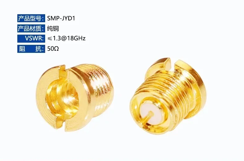 Conector SMP JYD1 Macho de Panel Fijo, Conector SMP Macho con Rosca para Soldadura en Placa PCB, Conector GPO de Alta Frecuencia de 18 GHz para Pruebas