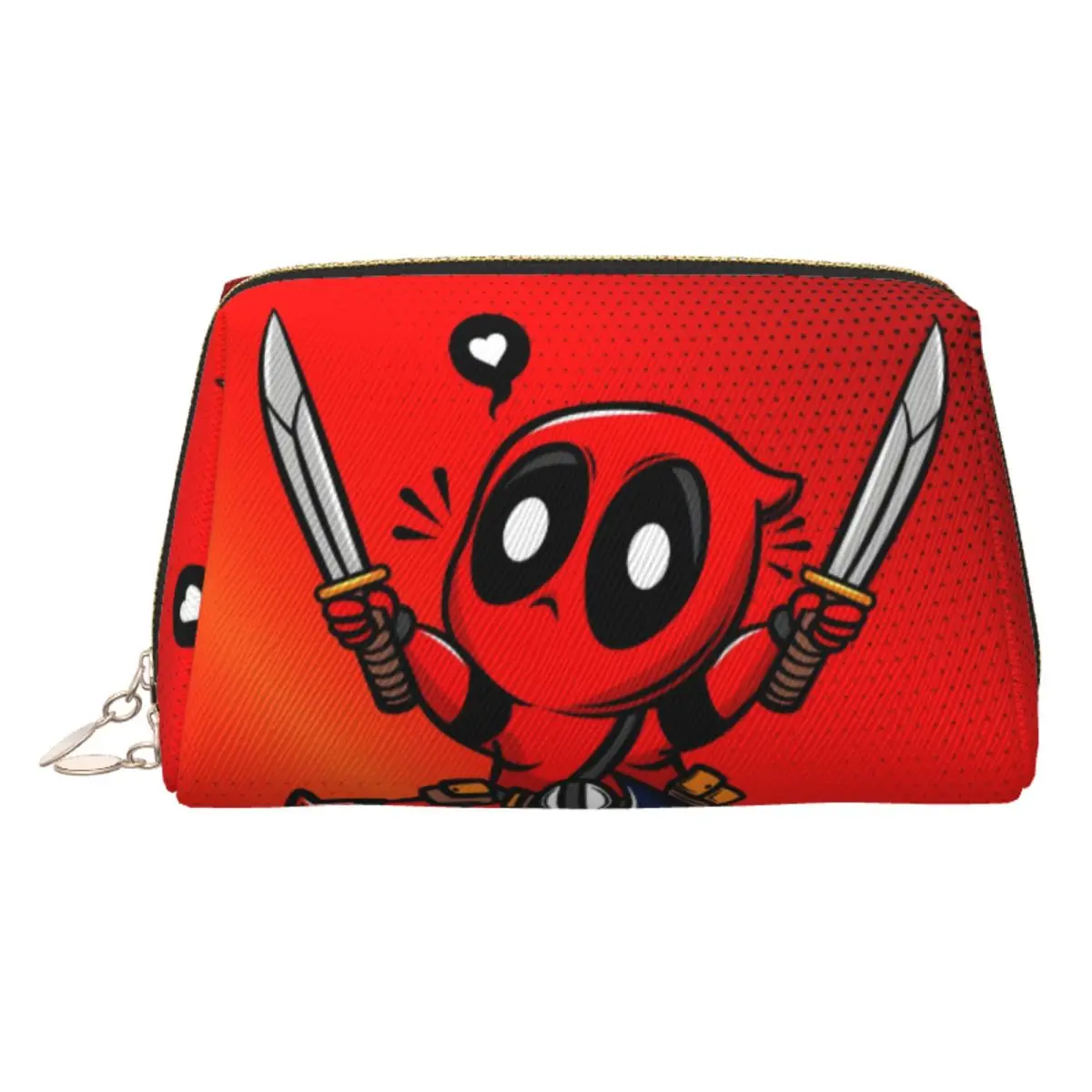 Neceser personalizado Deadpool Wolvierine Love para mujer, organizador de maquillaje cosmético de cómics, caja de Kit Dopp de almacenamiento de belleza para mujer