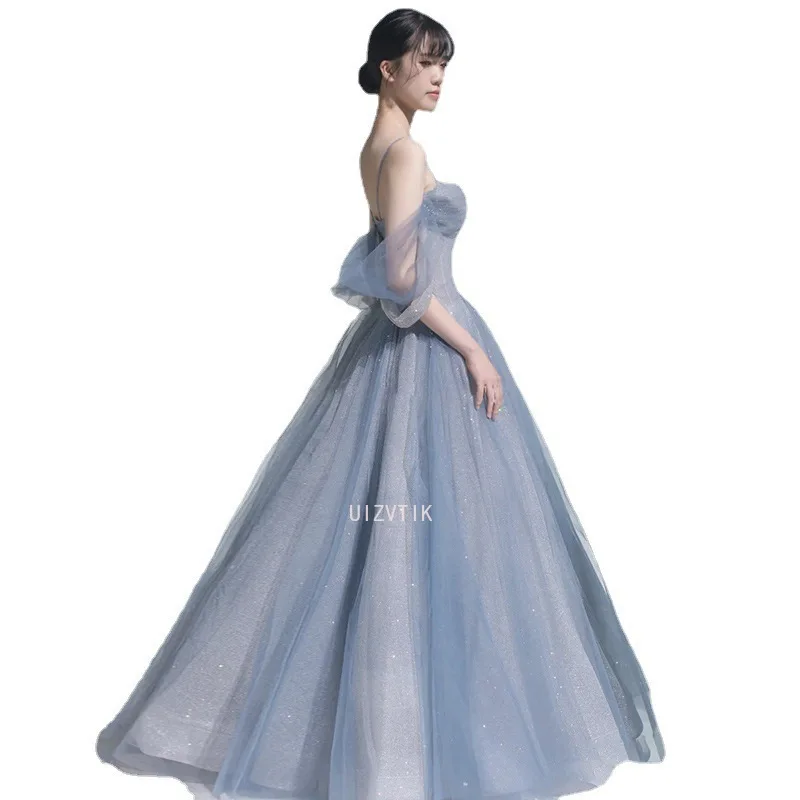 プリンセススタイルウエディングドレス卒業ドレス女性のためのエレガントな弓オーガンザスリングボールガウン女性のイブニングパーティードレス Vestidos