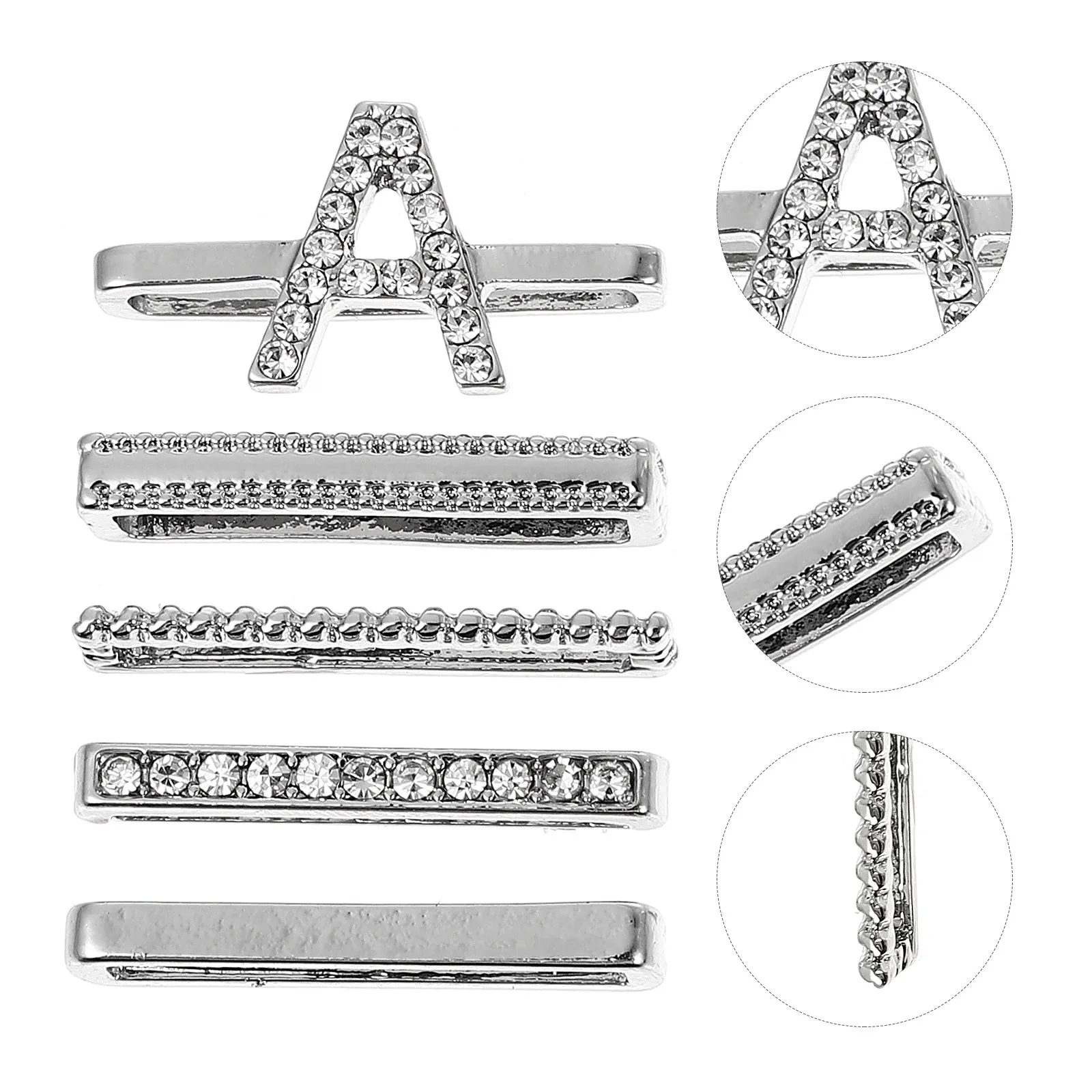 

5 шт. декоративных колец из цинкового сплава с буквенным дизайном для ремешков часов, стильные, элегантные, регулируемые, подходят для всех, для свадеб, вечеринок, банкетов