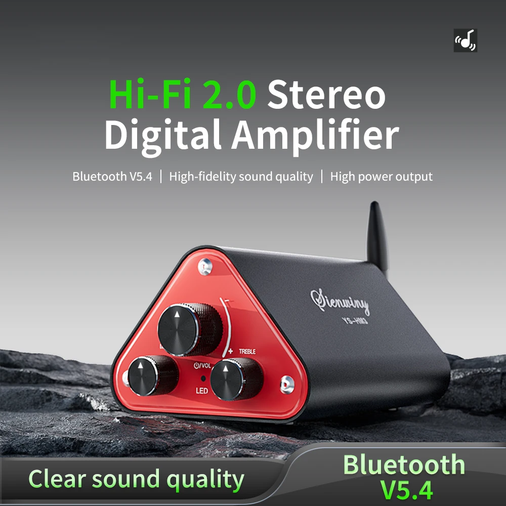 YS-HM3 amplificador digital estéreo hifi2.0 ne5532 amplificador operacional duplo ultra-baixa distorção bluetooth 5.4/disco u/aux tpa3116