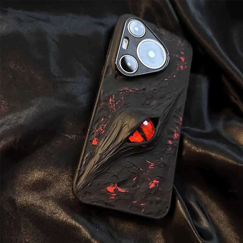Premium Minimalist Cthulhu Red Eyed Phone Case For Huawei Pura 70 Ultra Mate70 Mate60 P60Pro Protective Back Cover Fundas Coque