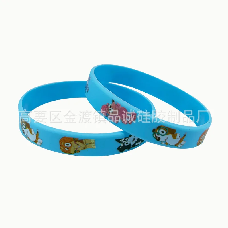 Cartoon Silicone Bracelet Bluey Bingo Animation Image Wrist Band with Multi Color Mixed Bag Cute Dog Pattern Soft RubberBracelet