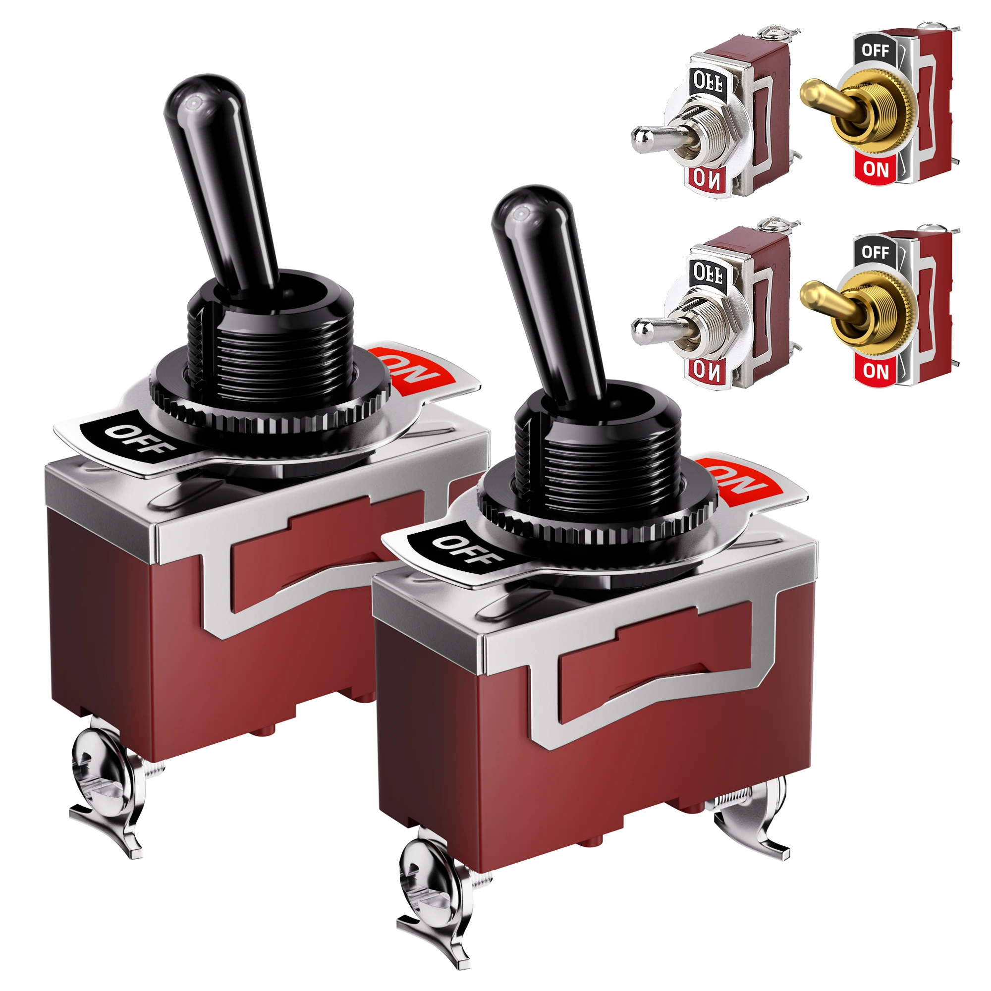 2PCS 30A Heavy Duty Toggle Switch 12V SPST 2 Pin ON Off Toggle Switch 12 Volt High Current Metal Housing Toggle Switch for Car