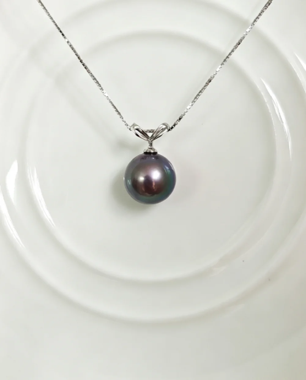 NaturalPearl Necklace 925s Silver AAAA10-11mm Pearl Pendant 18in