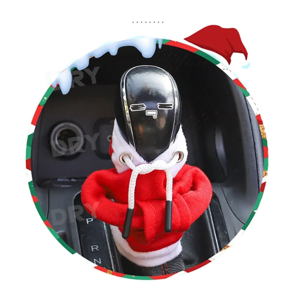 

Santa Claus Gear Shift Hoodie Cover Shift Cover Gear Handle Decoration Fits Universal Automatic Car Shift Lever Interior Decor