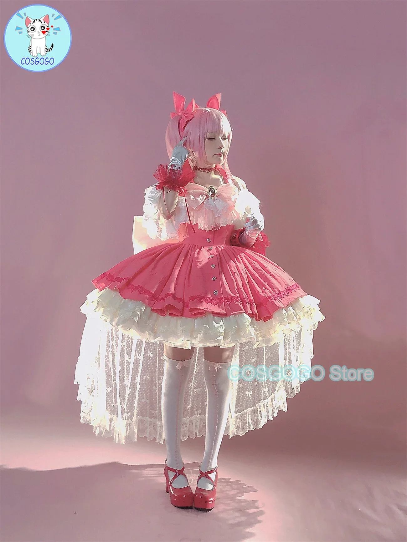 Anime Puella Magi Madoka Magica Cosplay Kostuum Prachtige Trouwjurk Halloween Vrouwen Roze Outfits Lolita Anime Kleding