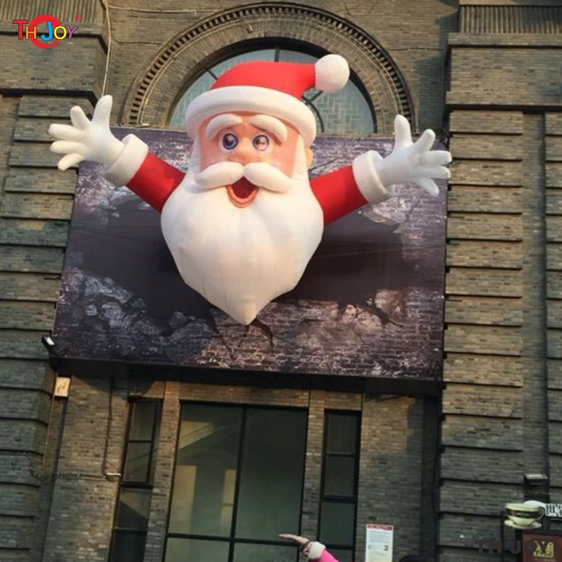 

Hang Up inflables de navidad Christmas Head Inflatable Santa Claus Doll with Illuminated LED Lights for Christmas Holiday