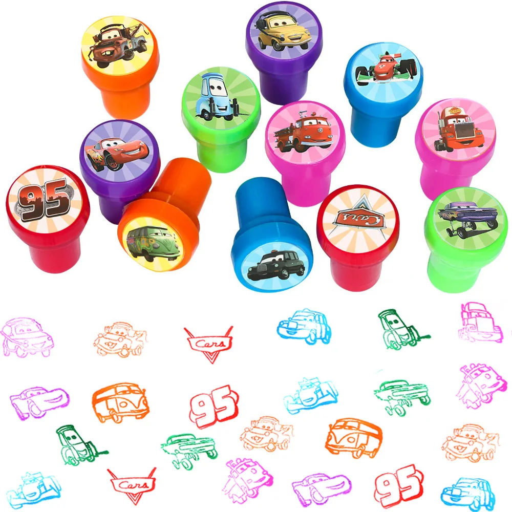 Tampon pour enfants thème dessin animé Disney, sceau Lightning McQueen pour enfants, cadeau d'anniversaire pour invités, cadeau d'anniversaire pour garçon
