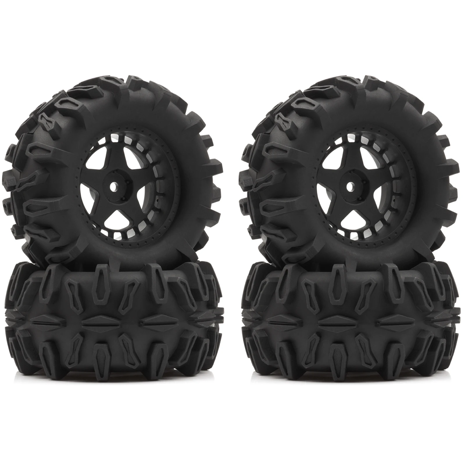 Pneus et roues de monster truck RC 90 mm, hexagones de 12 mm pour crawler RC 1/10 1/12 1/14 1/16 Traxxas 1/16 E-Revo HSP 94186 WLtoys 144001