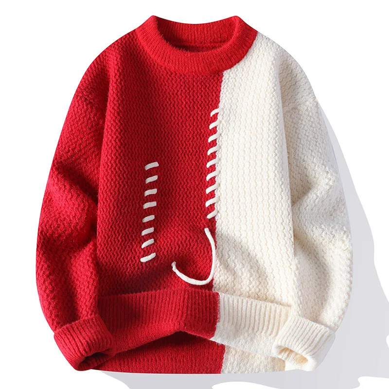 

Новые модные мужские осенне-зимние пуловеры, свитера, верхняя одежда, свободные повседневные вязаные свитера, мужские пуловеры с круглым вырезом, пальто, размер 4X