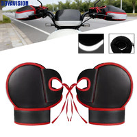 Motorcycle Handlebar Muffs Gloves Reflective Windproof Thick Winter Warm Handle Grip Thermal Cover For E-bike Scooter Motorbike