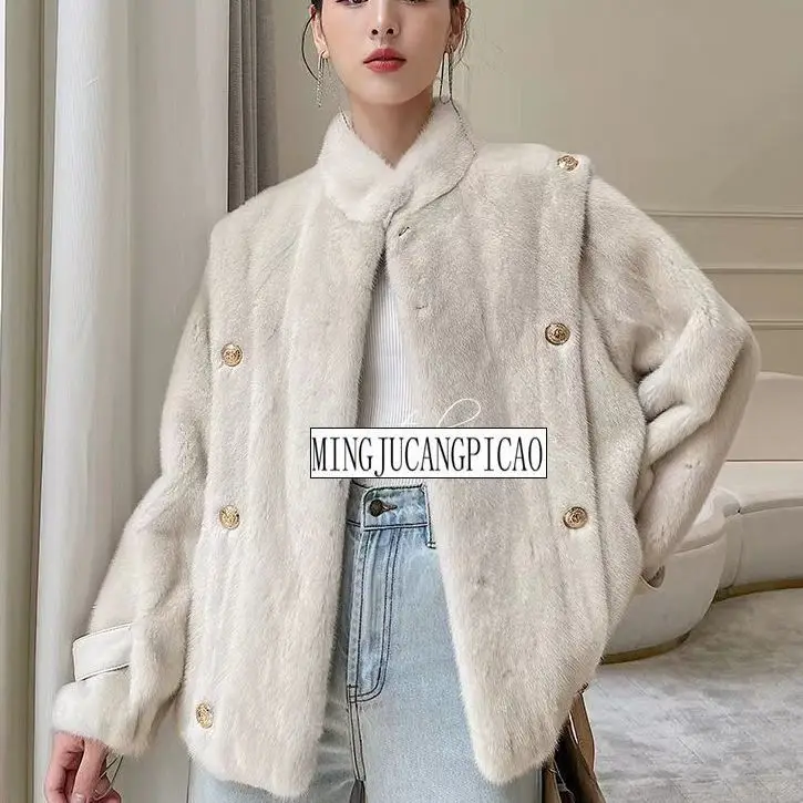 Korea Women'S Coat Imitation Mink Fur Jacket Loose Senior Sense Outer Wear Coat Warm Temperament Women'S Fur Coat