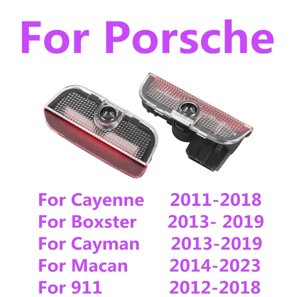 Proyector de luz LED de bienvenida para puerta de coche, lámpara de sombra fantasma, accesorios para Porsche Cayenne 92A MK2 958 Boxster Cayman Macan 95B 911