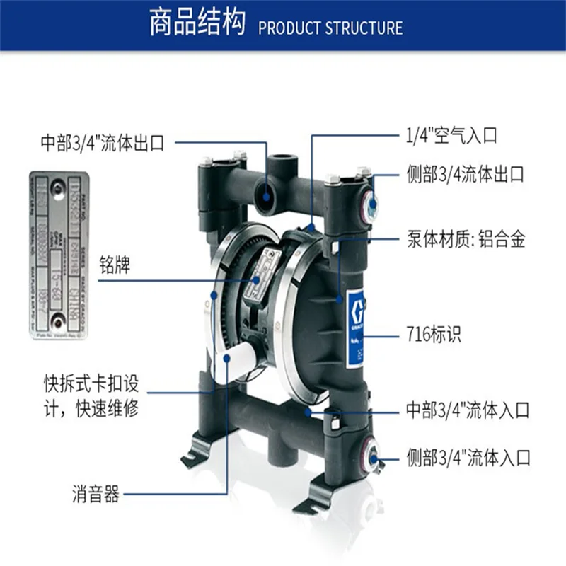 U.S. original imported Graco husky 716 diaphragm pump D53211