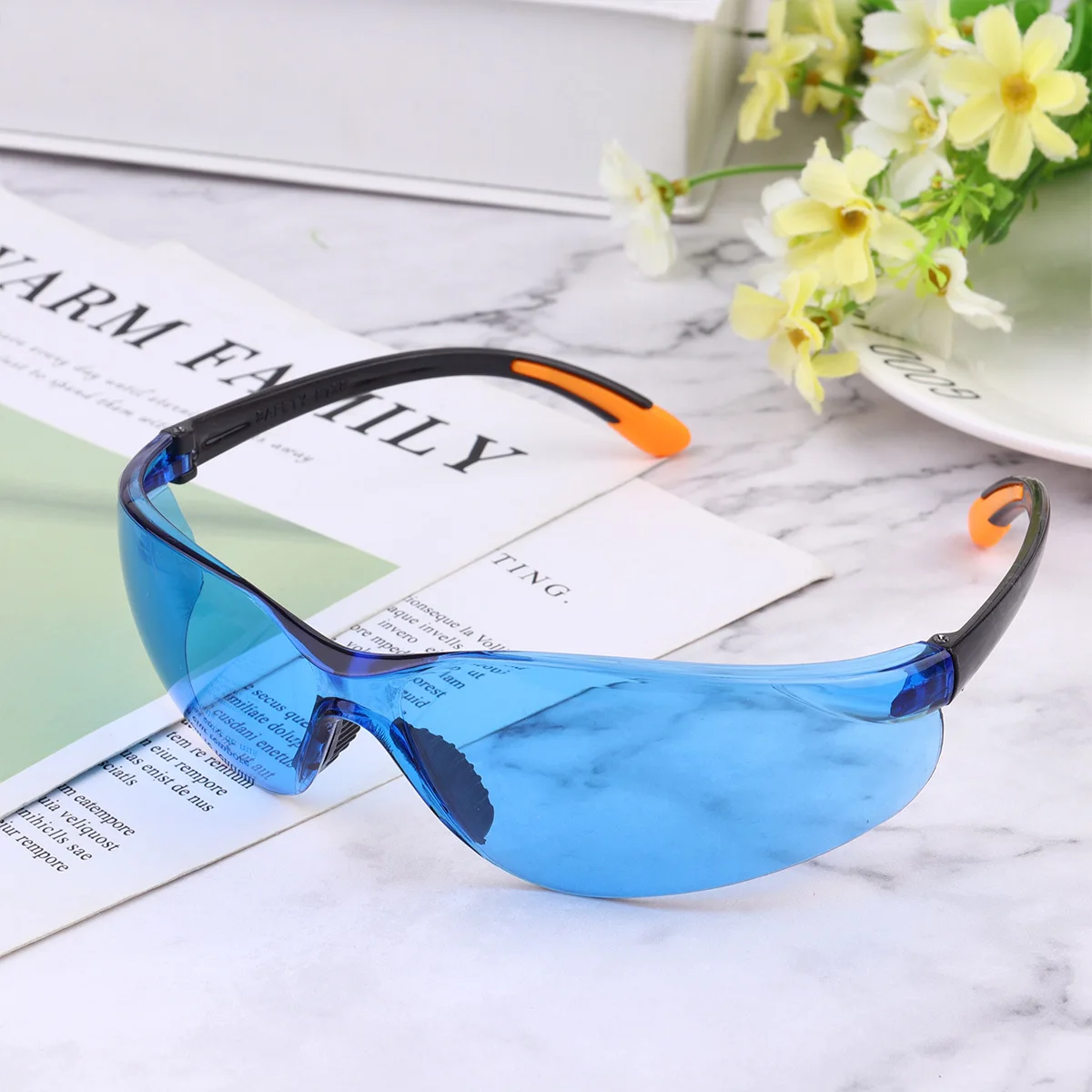 1Pcs Anti-Fog Protective Goggles Outdoor Spittle Baffle Uv Cycling Glasses Durable Lightweight for Men Women Black Transparent