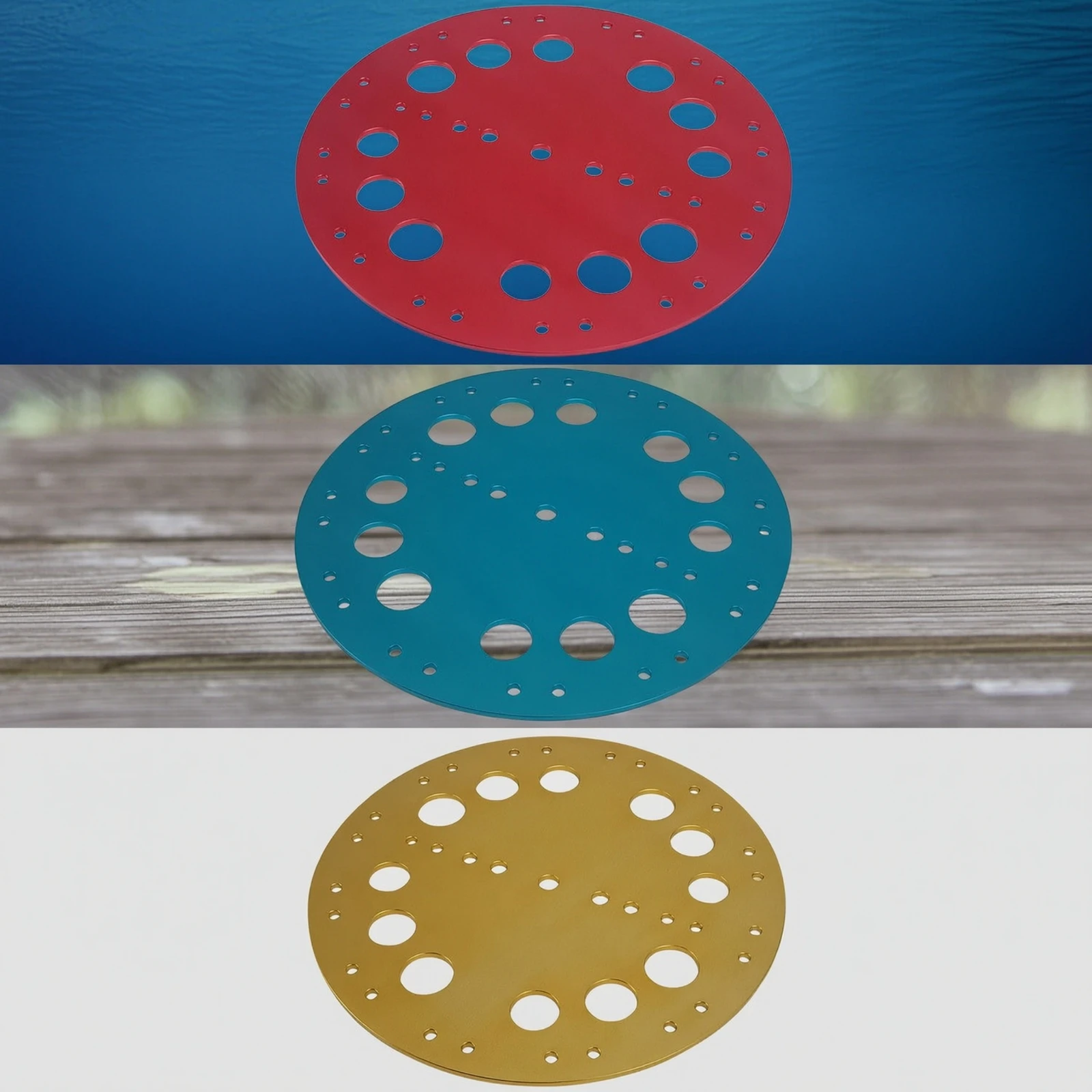 Freediving Bottom Plate Perforated Freediving Plate with Holes Diving Gear Round Flat for Freedivers, Underwater Setup
