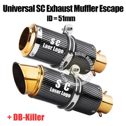 Gold Color 51mm Universal sc Motorcycle Exhaust Muffler Escape for Kawasaki Yamaha Honda Suzuki Motorcycle GP-project Accessorie