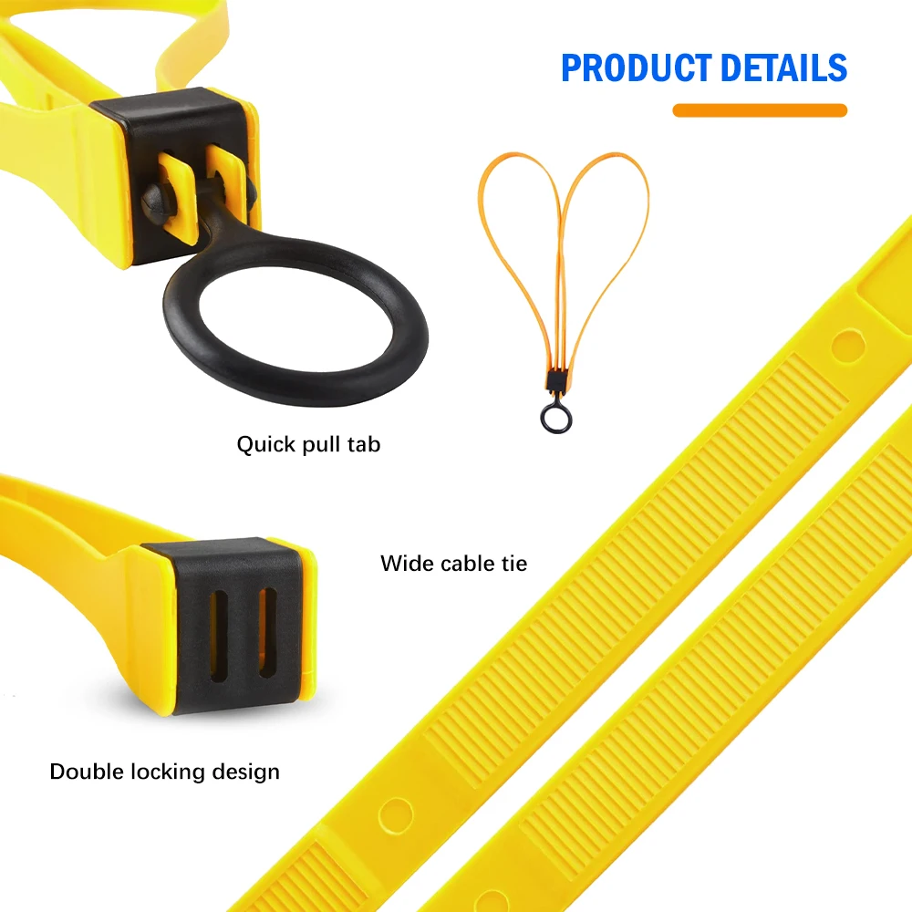 Nylon Double-Lock Police Handcuff Zip Ties: 200KG Tensile, Disposable & Portable for Outdoor/TMC Sport & Adult Games