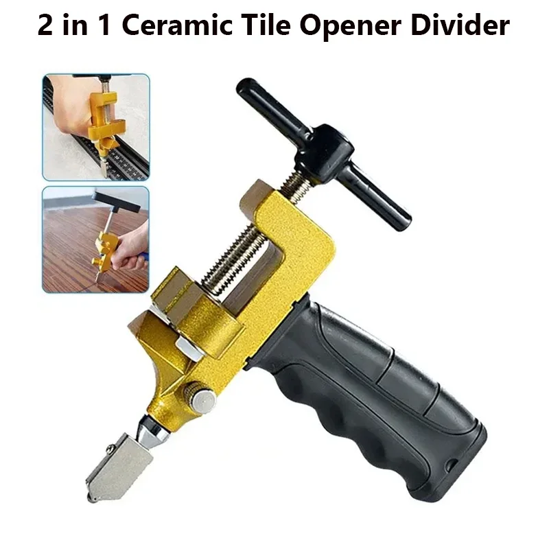 2 In 1 Glass Ceramic Tile Cutter with Knife Wheel Diamond Roller Cutter Cutting Machine Opener Glass Tile Cutter Hand Tools