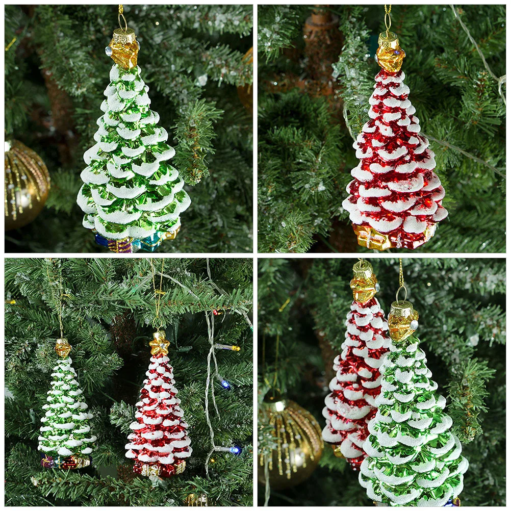 

2 Pcs Glass Hanging Decor Christmas Decoration Decors Tree Ornaments Decorations