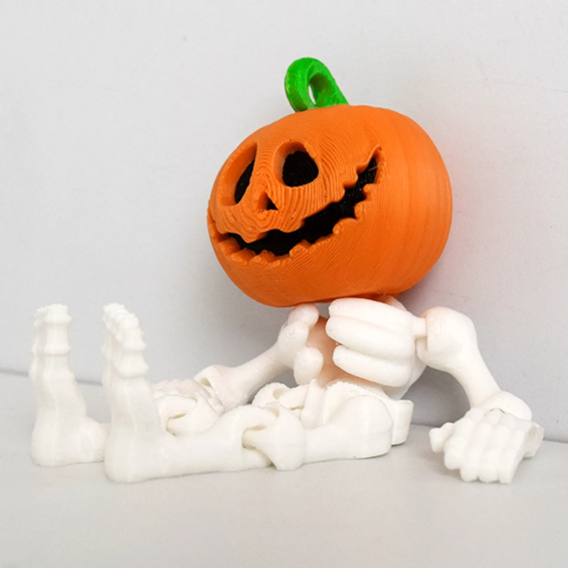 محاكاة اليقطين الهيكل العظمي رجل لعبة تمثال ثلاثية الأبعاد الطباعة لعبة المفاصل الحرة المنقولة مضحك الإجهاد الإغاثة عمل الشكل لعبة الهالوين #2