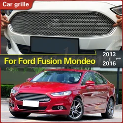 포드 퓨전 Mondeo 2013-2016 허니 콤 메쉬 그릴 자동차 스타일링 블랙 실버 프런트 범퍼 레이싱 그릴 맞는 레이싱 그릴