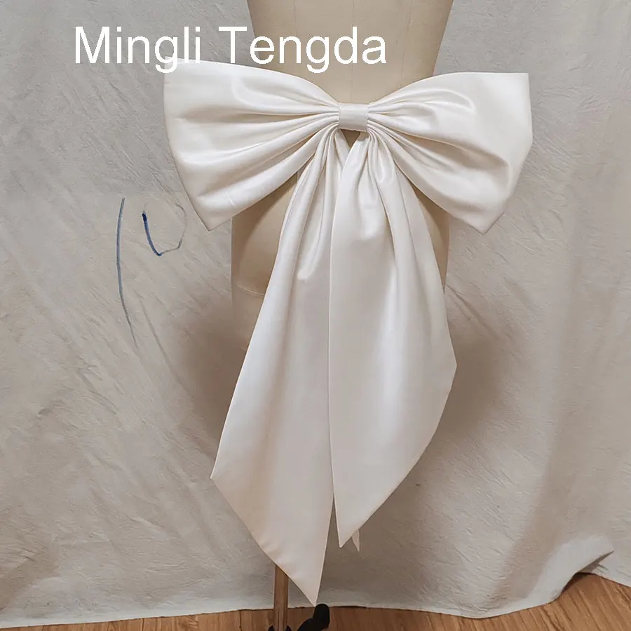 Mingli Tengda Seperate papillon in raso nodi da sposa abiti da ballo rimovibili cinture in raso con accessori per spille su misura