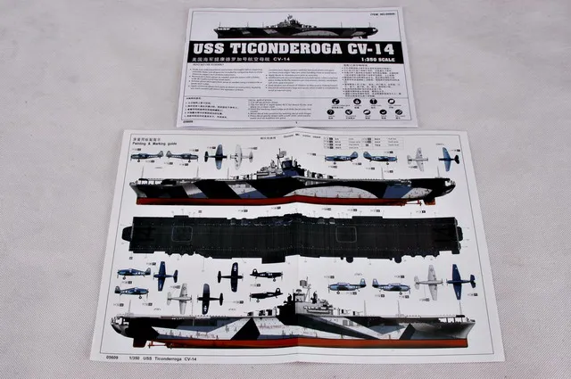 Trompeter 05609 Maßstab 1:350 uss ticonderoga CV-14 cv14 Flugzeug träger Schiff militärische Montage Kunststoff Spielzeug Modellbau satz