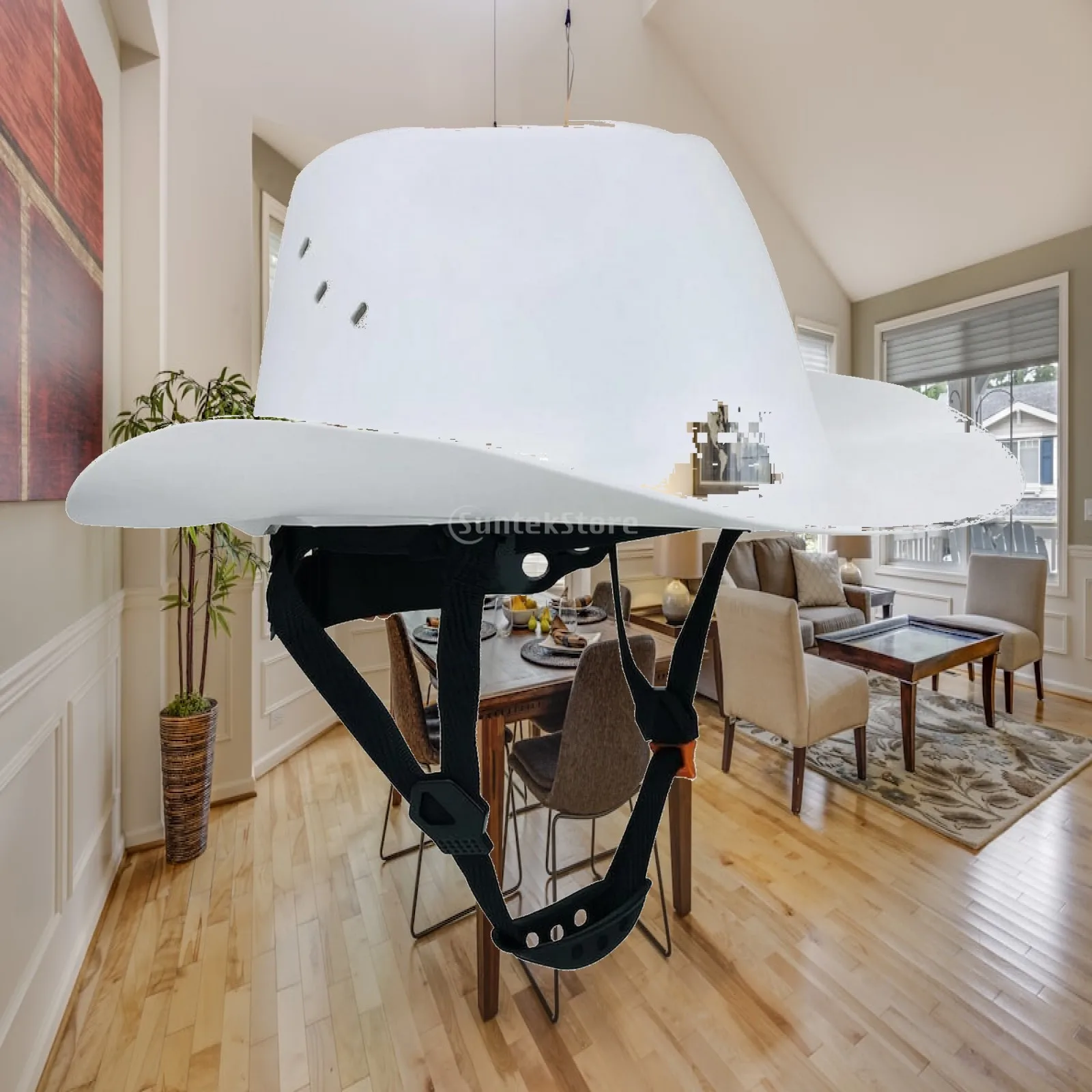 Full Brim Western Style Safety Helmet ABS Hard Cap Cowboy Hat Look with Ratchet System for Construction OSHA Compliant