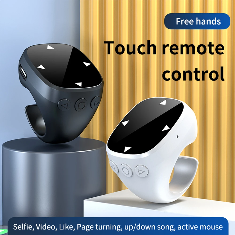 

Smart Fingertip Ring Remote Control Wireless Bluetooth Mobile Selfie Mice Selfie Video Automatic Page Turner Browsing