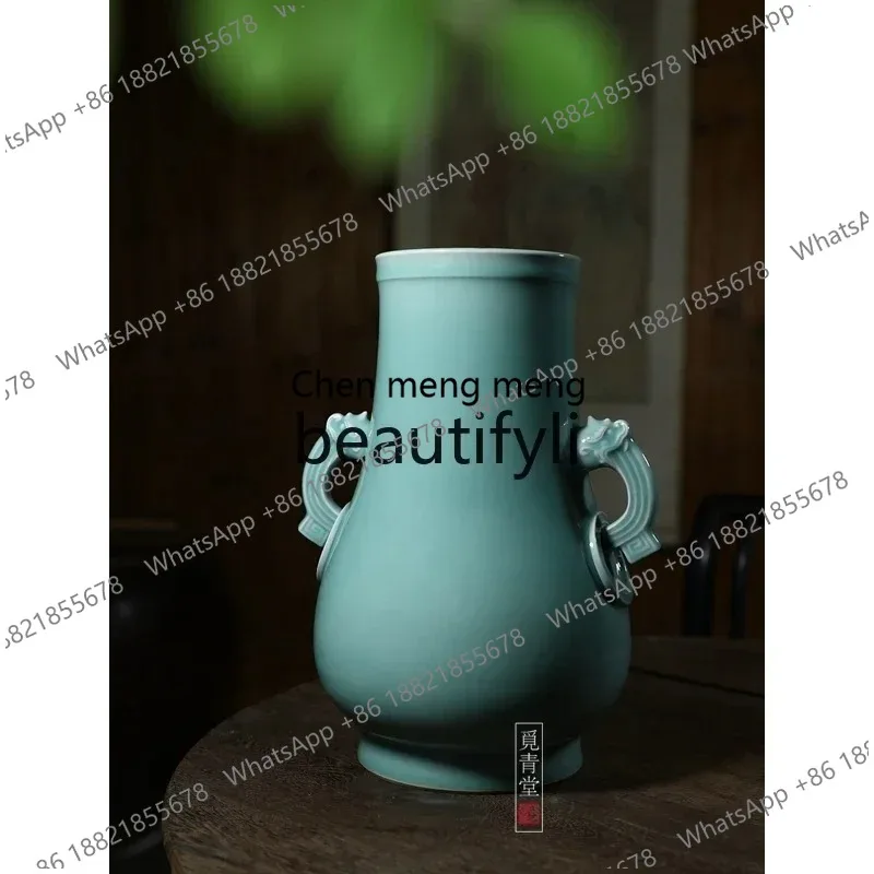 Pure handmade vase Chinese home jewelry ceramic high-end ornament gifts X