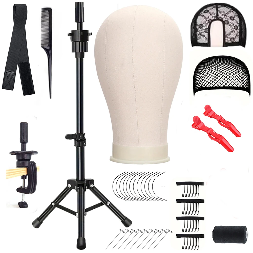 

Манекен-голова для париков, подставка для париков с головой для практики укладки волос, демонстрации и изготовления париков, штатив-трипод с набором т-образных булавок