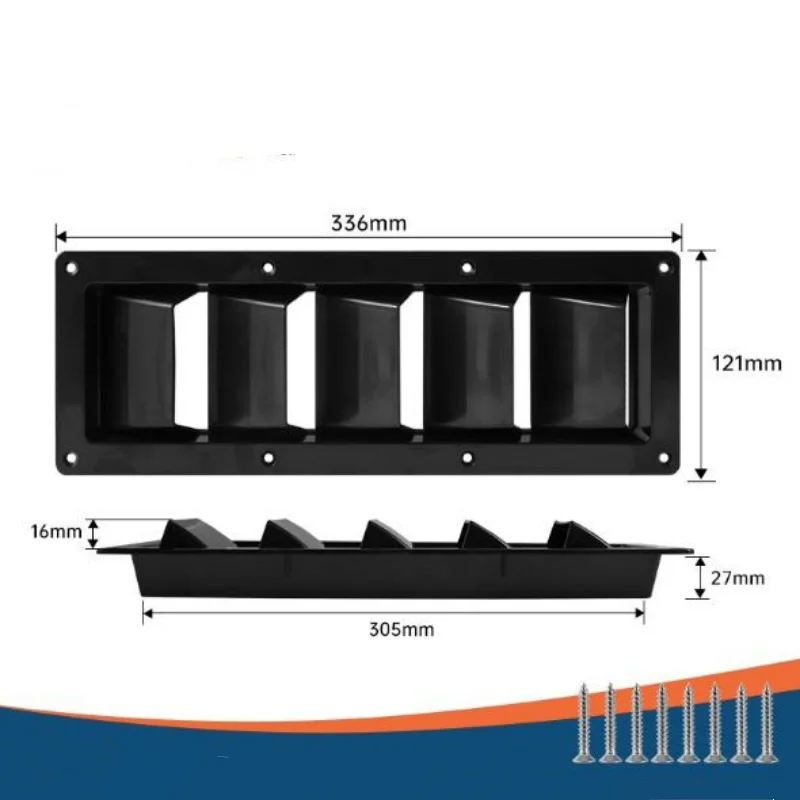 ISURE MARINE Marine Louvered Ventilation Cover Plate, Yacht Ventilation,Vent Exhaust Heat Dissipation Breathable RV Accessories