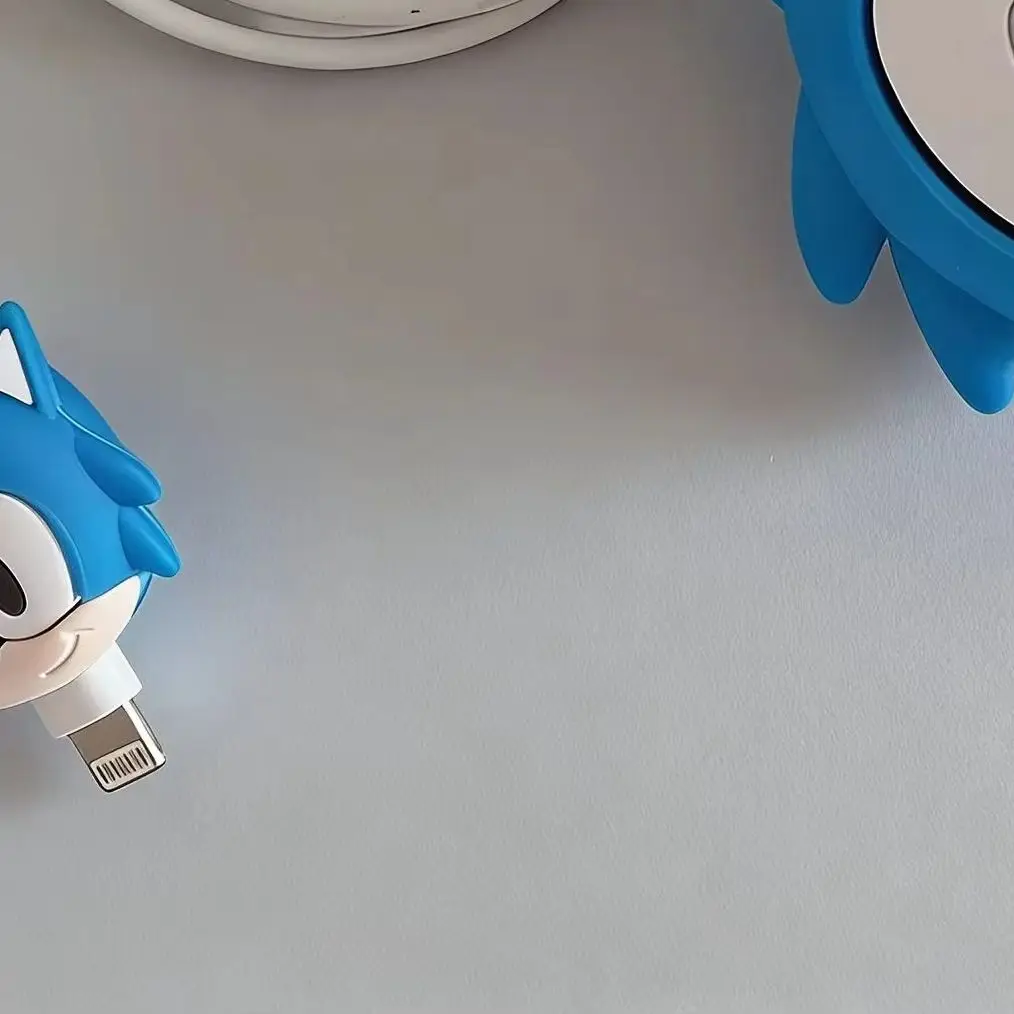 

Sonic Cute Silicone Charger Protector for Apple IPhone 18W 20W Fast Charger Head & Cable Protector Set Data Line Cover Sleeve