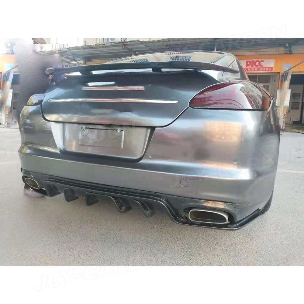 

JCYECF Carbon Fiber Rear Diffuser Spoiler Rear Lip Bumper Car Styling For Porsche Panamera 970.1 2010 2011 2012 2013 2014