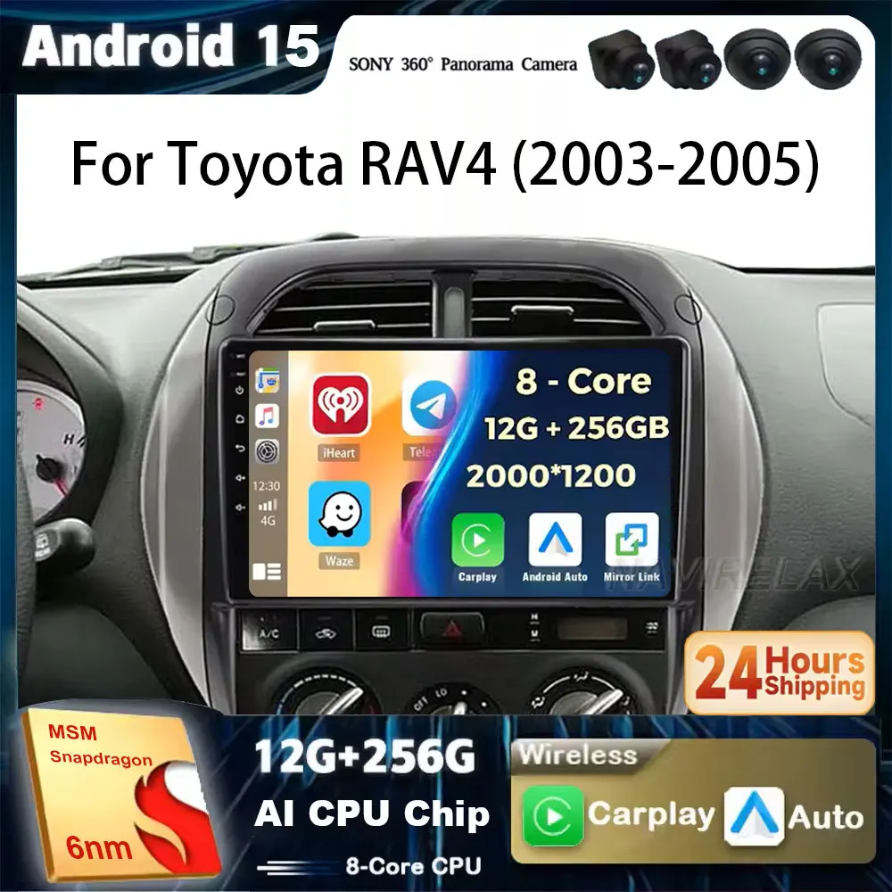 

Android 15 For Toyota RAV4 RAV 4 2003 2004 2005 Auto Radio DSP Carplay GPS Navigation Multimedia Video Player Stereo 2din DVD